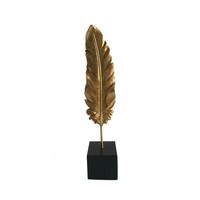 Accessoires pour la maison, décoration de luxe pour la maison, sculpture dorée en forme de feuille, décoration de bureau à domicile, ornements abstraits