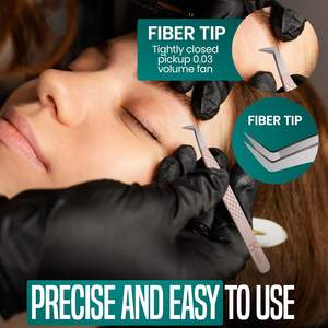 Pinces à cils de qualité supérieure, KHADMI IMPEX, pointe en fibre, pinces à cils droites et courbes, et pinces à cils volumineuses - Product Image 1