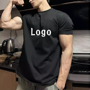 Camiseta corta de algodón con cuello redondo para hombre a la moda, camiseta personalizada con logotipo para el hogar, grupo turístico, venta al por mayor para hombre - Product Image 2