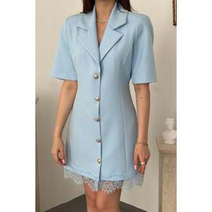 Veste en dentelle boutonnée bleu ciel - Bleu ciel - Product Image 4