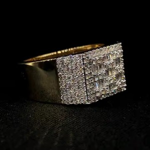 Nueva colección, anillo de oro amarillo de 10K cultivado en laboratorio de corte redondo con banda VS Clarity, anillo de compromiso de Color F de diamante blanco para mujer - Product Image 4