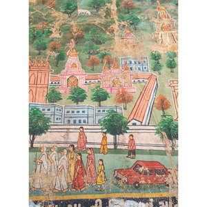 Pichwai Art Green Cotton Cloth <b>Wall</b> Art Tapestry Bohemian Christmas Style Scenic for Home Outdoor Nordic for <b>Wall</b> <b>Decor</b> Ramadan - Product Image 3