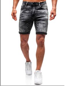 กางเกงขาสั้นผ้ายีนส์ล้างหินกรดสําหรับผู้ชายในราคาที่ดี - Product Image 3