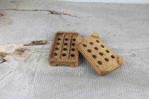 Jabonera cuadrada de madera al por mayor, bandeja protectora, barra autodrenante, jabonera para Baño - Product Image 5