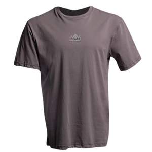 Camiseta minimalista con gráfico de estudio para hombres y mujeres, estampado de logotipo limpio, camiseta diaria premium de algodón gris - Product Image 1