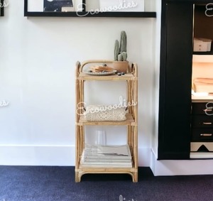 Premium Style Rattan Craft <b>Racks</b> Bookshelves and Household Furniture Decoration Accessories Bamboo Standing Shelf for Home Decor - Product Image 3