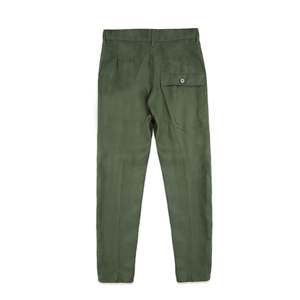 Pantalon 100% Lin et Coton Tissé; Coupe Droite; Lavage Coloré; Taille Mi-Haute; Devant Plat - Product Image 2