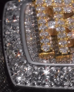 Bague carrée en argent sertie de diamants Moissanite VVS, design cluster entièrement pavé, bague de luxe Hip Hop pour homme - Product Image 4