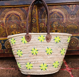 Sac en paille fait main, panier français fait main, panier marocain - Product Image 1