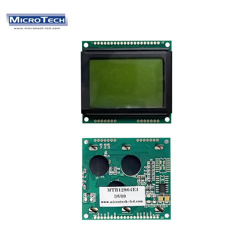 LCDモジュールMTB12864E1 128*64 STNイエローグリーンCOBグラフィックS6B0107コントロールIC付き