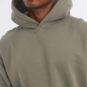 Tissu en molleton 100% coton, mode de rue, sweat-shirt oversize pour homme, hiver, uni, respirant, broderie, personnalisation du logo - Product Image 4