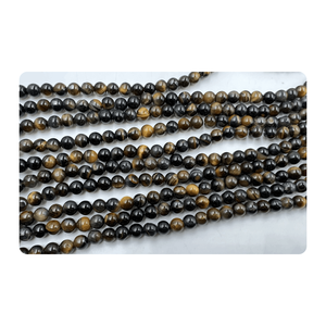 Perles de pierres précieuses œil de tigre noir de qualité supérieure Boule lisse Taille personnalisée Certifiée par un tiers Alif International pour les bijoux - Product Image 3