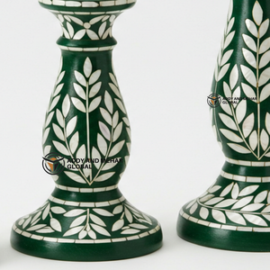 Un fournisseur indien propose un bougeoir fait main avec incrustation de nacre Turquoise Floral décoratif réutilisable pour la décoration de la maison - Product Image 4