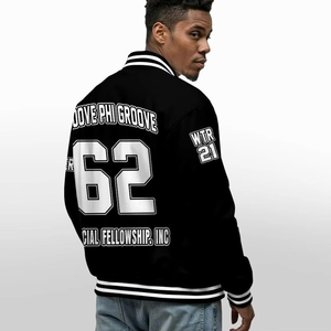 เสื้อแจ็กเก็ตทีมตัวแทนคอตั้งสีโอเวอร์ไซส์ตามสั่งเครื่องแต่งกายแนวสตรีทสวมใส่สบายระบายอากาศได้ดี - Product Image 2