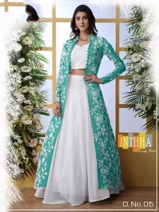 เสื้อผ้าปักลายทำงานปาร์ตี้ผลิตจากผ้าไหมโพลีเอสเตอร์จากอินเดียสำหรับผู้ใหญ่ - Product Image 3