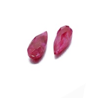 Perles de rubis rouge naturel facettées en forme de poire, goutte d'eau, pierres lâches certifiées par un tiers, traitées par cirage/huile, Coszcatl