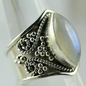 925 Sterling <b>Silver</b> Handmade <b>Statement</b> <b>Ring</b> Boho June Birthstone Jewelry Rainbow Moonstone Perfect Gift for Her Birthday - Product Image 6