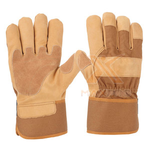 Custom Design Sustainable High Quality Leather Fire Proof Anti-Slip Waterproof Safety Cuff Working <b>Gloves</b> for Men-Wholesale - Product Image 1