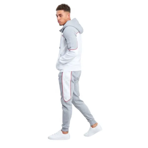 เครื่องแต่งกายแนวสตรีทแบบมีซิปมีฮู้ดและกางเกงขายาวดีไซน์ท่อสีตัดกันสำหรับผู้ชาย - Product Image 3