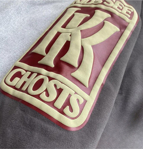 Sweat à capuche unisexe en molleton épais avec impression en relief, logo personnalisé, surdimensionné, coton de haute qualité, à capuche pour l'automne, streetwear - Product Image 2