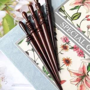 Needlework <b>Accessory</b> Wooden Laying Tool Original Manufacturer Handmade Custom Design Multi Color Set of 5 Dark Wood - Product Image 4