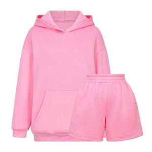 ชุดกีฬาแฟชั่นแขนยาว2ชิ้นสำหรับผู้หญิงเซตเสื้อสเวตเตอร์กำมะหยี่มีฮู้ดกางเกงขาสั้นมี2026สำหรับฤดูใบไม้ผลิและฤดูใบไม้ร่วง - Product Image 3