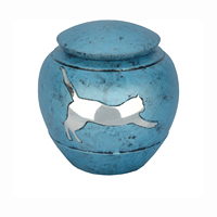 Odyssey Pet Urn Urna de cremación de latón con patrón de pata Estilo Funeral Cenizas Ataúd Urnas de metal