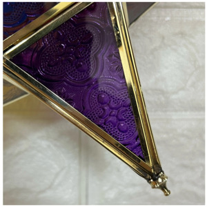 Dernière décoration de Noël 2025 étoile porte-lampe à thé coloré avec verre métal suspendu bougeoir chauffe-plat - Product Image 4