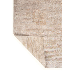 Entropy Warm Cream/White Sand Hand Knotted Wool Bamboo Silk <b>Rug</b> 7-8mm Thickness 8x10 ft Rectangular Solid Color Home Bedroom - Product Image 5