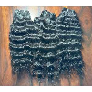 Usine directe 8 pouces brut indien Temple cheveux humains dentelle Extension 100% vierge non traitée crépus Style crépus vague Remy Grade - Product Image 5