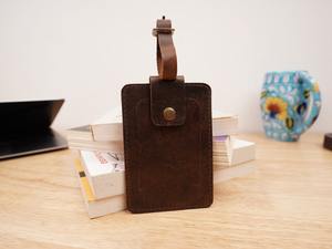 Luxury Genuine Leather Travel Luggage <b>Tag</b> <b>Personalised</b> Embossed Logo Suitcase <b>Tag</b> LLT-0034 - Product Image 6