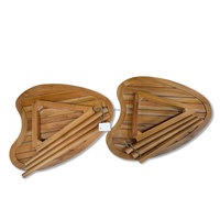 Ensemble de 2 tables d'appoint au design moderne avec pieds à pattes, en bois de chêne massif, fait main, extensible, pliable, meubles de salon, Indonésie