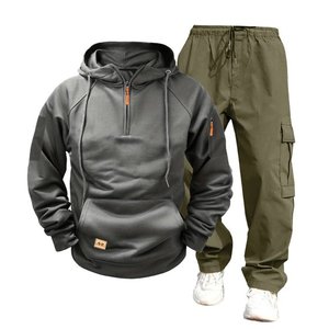 เสื้อสเวตเตอร์มีฮู้ดสำหรับผู้ชาย, ชุดวอร์มกางเกงคาร์โก้ชุดวอร์มสำหรับผู้ชาย XL - Product Image 3