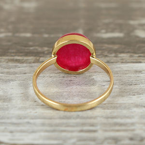 Trendy 925 Sterling Silver <b>Ring</b> Gold-Plated <b>Fashionable</b> Fine Jewelry With Natural Rhodonite Gemstone Bezel Setting For Weddings - Product Image 2
