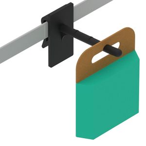 Gancho de exhibición de color negro con solapa de 50mm, producto de categoría - Product Image 3