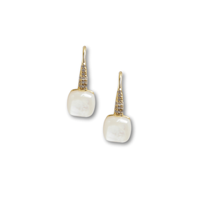 Boucles d'oreilles pendantes plaquées or 18 carats, forme coussin, style simple et élégant - Product Image 5