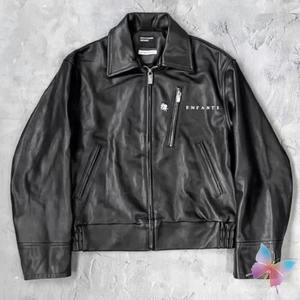 Hiver High Street Fashion ERD Vestes en toile en peau de mouton Industrie lourde Broderie Poche zippée Moto Hommes Femmes Cleanfit - Product Image 5