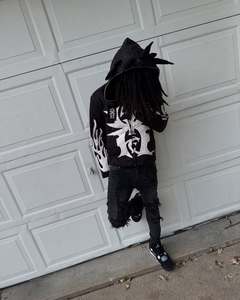 เสื้อฮู้ดมีซิปแบบสวมหัวสำหรับผู้หญิงสีชมพูแต่งลายปัก - Product Image 5