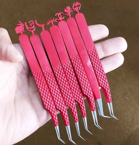 Pince à cils professionnelle de qualité supérieure en acier inoxydable, légère, ergonomique, anti-magnétique, outil à cils personnalisé, longueur 10 mm - Product Image 1