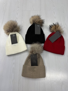 Wholesale Women's Winter Knitted <b>Beanie</b> Hat <b>with</b> Faux Fur <b>Pom</b> <b>Pom</b> Warm Soft Ribbed Knit Cap Foldable Acrylic <b>with</b> Custom Logo - Product Image 5