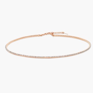 Collar Gargantilla de Alambre de Diamantes Flexible, 1.30 Ct, Diamante Natural, Color G-H, Claridad VS, Oro Sólido de 14K, Pieza de Lujo Hecha a Mano - Product Image 1