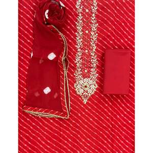 Hand <b>Block</b> <b>Printed</b> Unstitched Cotton Salwar Kameez Indian Pakistani Style Heavy Fabric Suit - Product Image 1