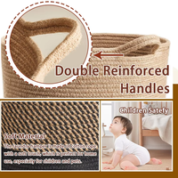 Panier à linge en corde de coton extra large, écologique, tressé, pour ranger les jouets et les couvertures de la crèche