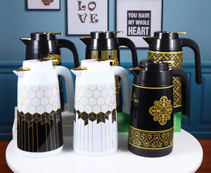 VF08 2024 Meilleures ventes : Thermos isotherme 1L de style Dubaï, en tôle de fer avec doublure en verre, pour café et thé, style arabe - Product Image 1