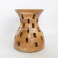 Tabouret en racine de teck moderne et écologique fait à la main, personnalisable, diamètre 40 x hauteur 45 cm, pour salon, chambre, maison, hôtel, appartement