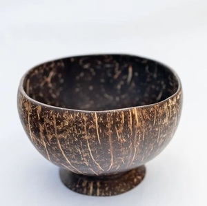 Bol en coque de noix de coco 100% naturel et écologique, pour smoothies, salades, ramen, bol durable fait à la main, plat de service pour la cuisine, petit-déjeuner - Product Image 1