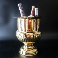 Seau à glace carré de luxe en argent antique avec poignée, refroidisseur à vin en acier inoxydable, logo personnalisé, grande taille, bacs de bar