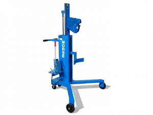 Chariot palettiseur hydraulique en métal pour fûts de 55 gallons, capacité 550 lb, avec pieds réglables et roulettes pivotantes à frein - Product Image 1