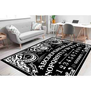 Alfombra Gótica con Diseño de Tablero Ouija: Decoración de Terror para Halloween, Alfombra Estampada, con Pelo Suave - Product Image 3