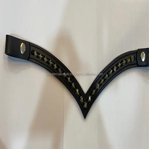 Cuentas de cristal y perlas de diseño, cadena ostentosa hecha a mano, canal vacío en forma de v, correa de cuero para cejas de caballo, novedad de 2023 - Product Image 2